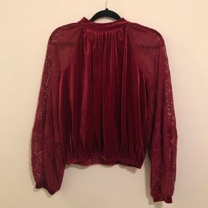 Red Free People Blouse